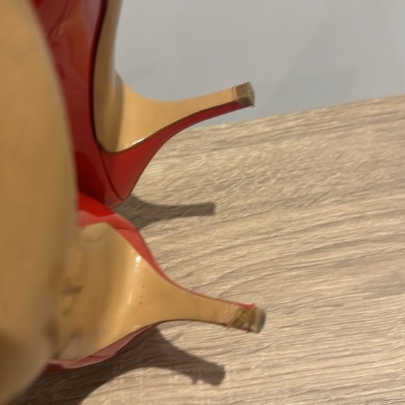Pre-Owned Salvatore Ferragamo Red Peep Toe Heels - Picture 6 of 9
